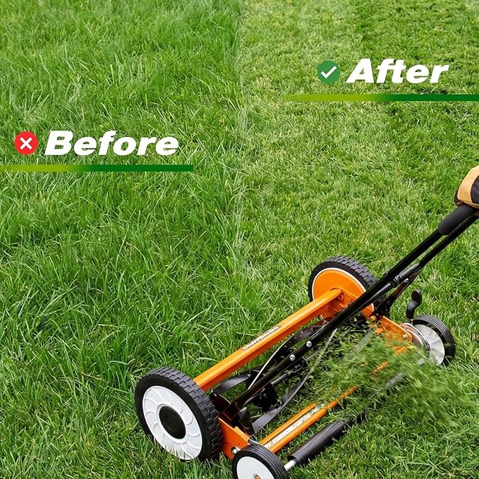 Walensee 20-Inch Manual Lawn Mower, 5-Blade Push Reel, 9 Heights | Precision-Ground Alloy-Steel Blades Deliver Clean Scissor-Like Cuts, While Manual Cordless Operation Keeps Lawn Care Quiet - Image 3