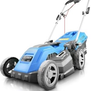 Hyundai 15'' / 38cm 1600w Electric Lawnmower with Rear Roller with Mulching Feature 40 Litre Collection Bag and 5 Cutting Heights with 10m Power Cable