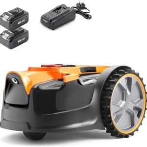 LawnMaster OcuMow 16 Vision Robot Lawnmower, 2 Batteries & Charger, 300m2 | Drop & Mow robot mower with detachable battery.
