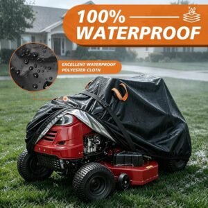 Riding Lawn Mower Cover Fits up to 54"Decks,420D Oxford Cloth,Buckle Straps | Lawn Tractor Covers Waterproof Outdoor,Durable,Tear-Resistant,Anti-UV,Windproof,Reflective Handle Drawstring,72"Lx54"Wx46"H